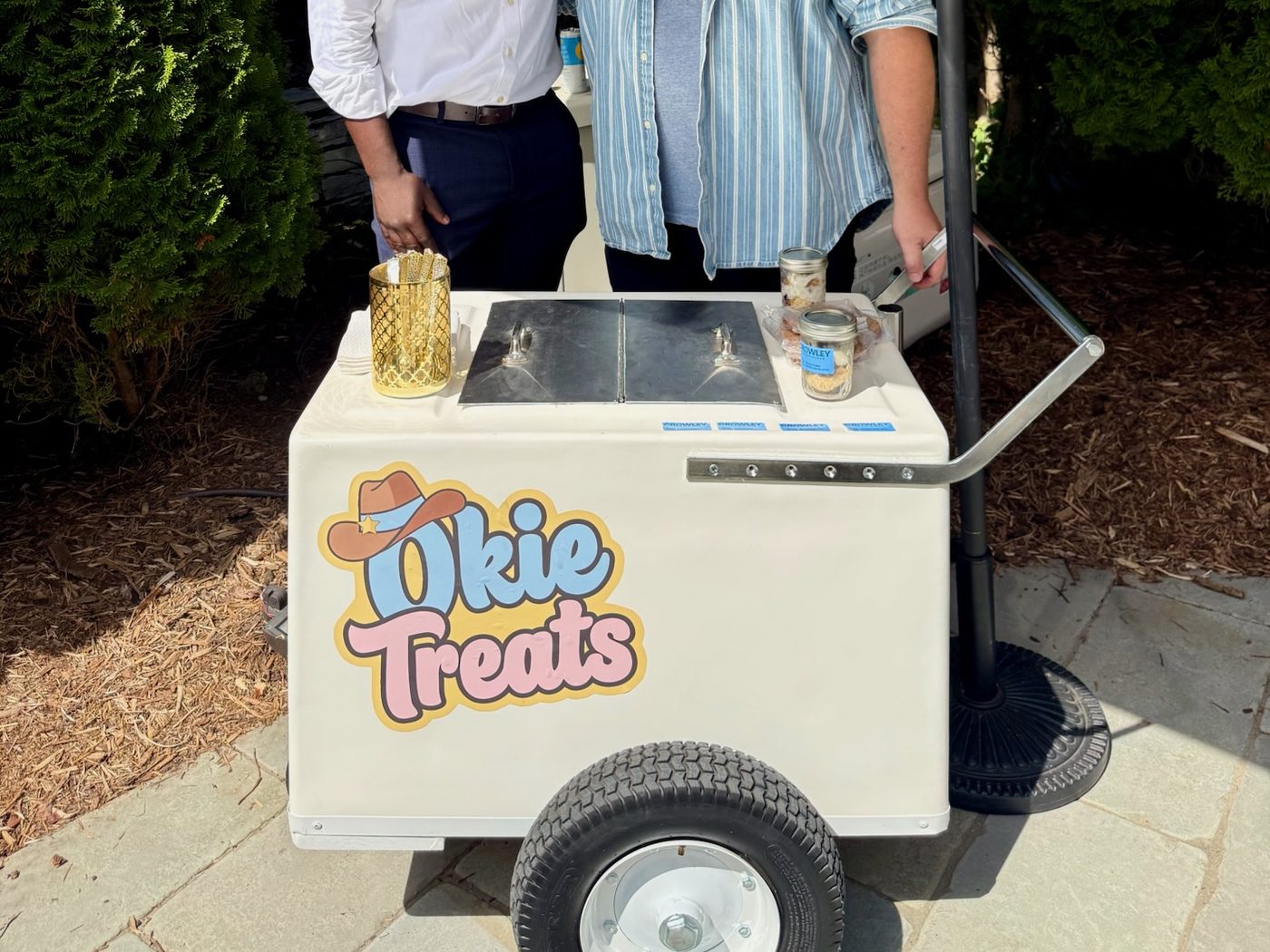 The Okie Treats cart set up at an event