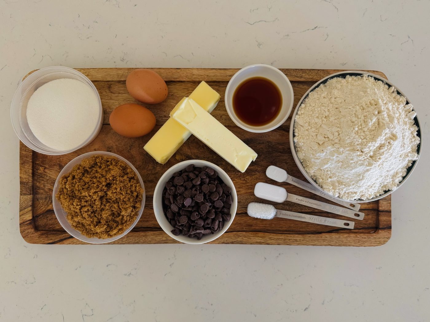 Ingredients measured out for a small batch